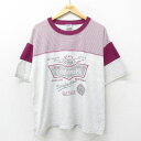 【中古】古着 半袖 ビンテージ ヴィンテージTシャツ レディース 90年代 90s C 大きいサイズ 2L LL ビッグシルエット ゆったり ビッグサイズ オー...