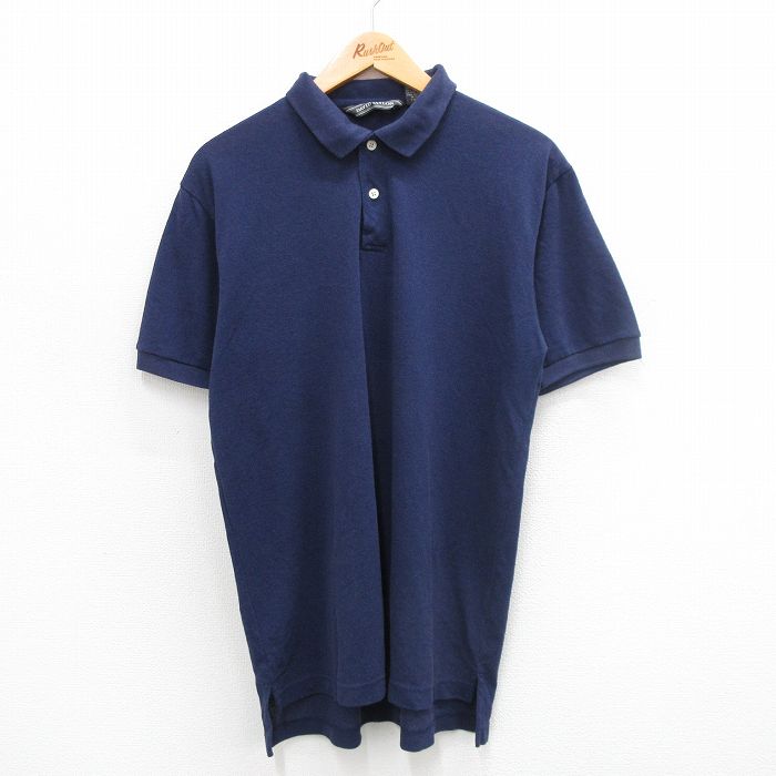 乐天商城 - 【中古】古着 半袖 ポロシャツ メンズ 90年代 90s 鹿の子 紺 ネイビー XLサイズ 中古 トップス | 春夏 春物 春服 夏物 夏服 カジュアルシャツ メンズファッション 半袖シャツ おしゃれ カジュアル