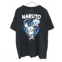 【中古】古着 リップルジャンクション 半袖Tシャツ メンズ アニメ NARUTO ナルト疾風伝 はたけカカシ 大きいサイズ 2L LL ビッグシルエット ゆったり ビッグサイズ オーバーサイズ コットン クルーネック 丸首 黒 ブラック XLサイズ 中古 中古メンズ半袖プリ 5OF