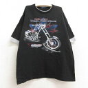 【中古】古着 半袖Tシャツ キッズ ボーイズ 子供服 バイク クルーネック 丸首 黒他 ブラック | 春夏 春物 春服 秋冬 秋物 秋服 女の子 子ども服 こども服 カジュアル ファッション おしゃれ かわいい