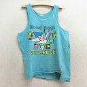 【中古】古着 ビンテージ ヴィンテージ タンクトップ キッズ ボーイズ 子供服 80年代 80s 犬 クルーネック 丸首 水色 | 春夏 春物 春服 秋冬 秋物...