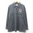 【中古】古着 ディッキーズ Dickies 長袖 ワークシャツ メンズ SUNY ERIE 大きいサイズ 2L LL ビッグシルエット ゆったり ビッグサイズ オーバーサイズ グレー XLサイズ 中古 トップス | 春夏 春物 春服 秋冬 秋物 秋服 カジュアルシャツ メンズファッション(4)