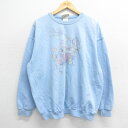 【中古】古着 長袖スウェット メンズ 00年代 00s 花 クルーネック 丸首 薄紺 ネイビー XLサイズ 中古 スエット トレーナー トップス | 春夏 春物 春服 秋冬 秋物 秋服 メンズファッション カジュアル おしゃれ ファッション(4)