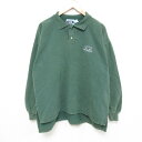 【中古】古着 長袖スウェット メンズ 00年代 00s ラクロス コットン 襟付き USA製 アメリカ製 緑 グリーン XLサイズ 中古 スエット トレーナー ...