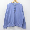 【中古】古着 長袖スウェット メンズ 00年代 00s 貝殻 クルーネック 丸首 薄紫 パープル XLサイズ 中古 スエット トレーナー トップス | 春夏 春...
