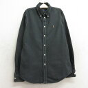 【中古】古着 ラルフローレン Ralph Lauren 長袖 ブランドシャツ キッズ ボーイズ 子供服 ワンポイントロゴ オックスフォード コットン ボタンダウ...