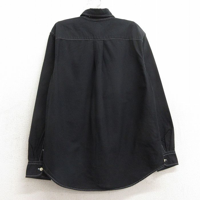 【中古】古着 ラルフローレン Ralph Lauren 長袖 ブランドシャツ キッズ ボーイズ 子供服 ワンポイントロゴ オックスフォード コットン ボタンダウン 黒 ブラック | 春夏 春物 春服 秋冬 秋物 秋服 女の子 子ども服 こども服 カジュアル ファッション おしゃ 5OF