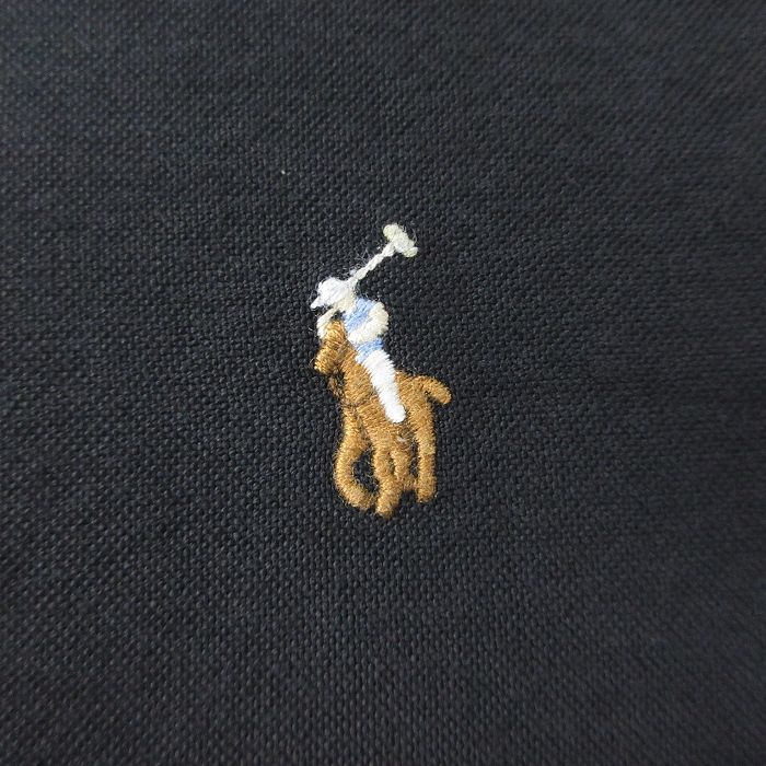 【中古】古着 ラルフローレン Ralph Lauren 長袖 ブランドシャツ キッズ ボーイズ 子供服 ワンポイントロゴ オックスフォード コットン ボタンダウン 黒 ブラック | 春夏 春物 春服 秋冬 秋物 秋服 女の子 子ども服 こども服 カジュアル ファッション おしゃ 5OF