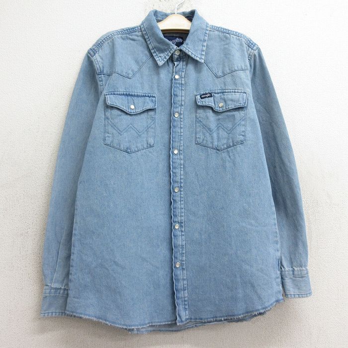 【中古】古着 ラングラー Wrangler 長袖 ウエスタンシャツ キッズ ボーイズ 子供服 ワンポイントロゴ コットン ボタンダウン 白他 ホワイト チェック | 春夏 春物 春服 秋冬 秋物 秋服 女の子 子ども服 こども服 カジュアル ファッション おしゃれ かわいい 5OF