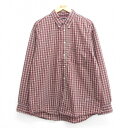 【中古】古着 ギャップ GAP 長袖 ブランドシャツ メンズ 00年代 00s コットン ボタンダウン 赤 レッド チェック XLサイズ 中古 トップス | 春夏 春物 春服 秋冬 秋物 秋服 カジュアルシャツ メンズファッション 長袖シャツ おしゃれ カジュアル(4)