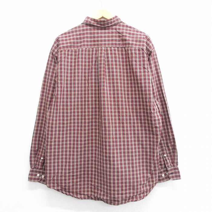 【中古】古着 ギャップ GAP 長袖 ブランドシャツ メンズ 00年代 00s コットン ボタンダウン 赤 レッド チェック XLサイズ 中古 トップス | 春夏 春物 春服 秋冬 秋物 秋服 カジュアルシャツ メンズファッション 長袖シャツ おしゃれ カジュアル 5OF