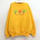 【中古】古着 TULTEX 長袖スウェット キッズ ボーイズ 子供服 90年代 90s ヤシの木 パームビーチ コットン USA製 アメリカ製 黄 イエロー | 春夏 春物 春服 秋冬 秋物 秋服 女の子 子ども服 こども服 カジュアル ファッション おしゃれ かわいい