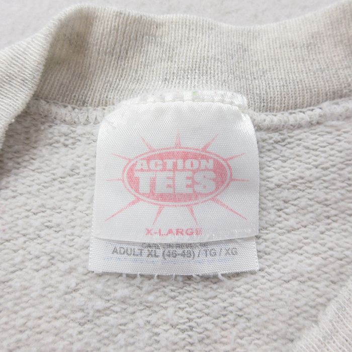 【中古】古着 長袖スウェット メンズ 00年代 00s ゾウ クルーネック 丸首 薄グレー 霜降り XLサイズ 中古 スエット トレーナー トップス | 春夏 春物 春服 秋冬 秋物 秋服 メンズファッション カジュアル おしゃれ ファッション