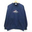 【中古】古着 長袖スウェット メンズ 00年代 00s LBI 灯台 刺繍 クルーネック 丸首 紺 ネイビー Lサイズ 中古 スエット トレーナー トップス |...