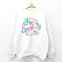 【中古】古着 長袖スウェット メンズ 90年代 90s オーシャンシティ クルーネック 丸首 USA製 アメリカ製 白 ホワイト Sサイズ 小さいサイズ 中古 ...