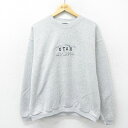 【中古】古着 長袖スウェット メンズ 90年代 90s ユタ 刺繍 クルーネック 丸首 USA製 アメリカ製 薄グレー XLサイズ 中古 スエット トレーナー ...