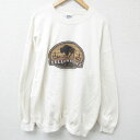 【中古】古着 長袖スウェット メンズ 00年代 00s イエローストーン国立公園 大きいサイズ 2L LL ビッグシルエット ゆったり ビッグサイズ オーバーサ...