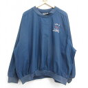 【中古】古着 長袖ジャケット メンズ 00年代 00s ゴルフ 大きいサイズ 2L LL ビッグシルエット ゆったり ビッグサイズ オーバーサイズ クルーネック 丸首 USA製 アメリカ製 紺 ネイビー XLサイズ 中古 アウター ジャンパー ブルゾン | 春夏 春物 春服 秋冬 秋