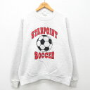 【中古】古着 ジャージーズ 長袖スウェット メンズ 00年代 00s サッカー クルーネック 丸首 薄グレー 霜降り Lサイズ 中古 スエット トレーナー トッ...