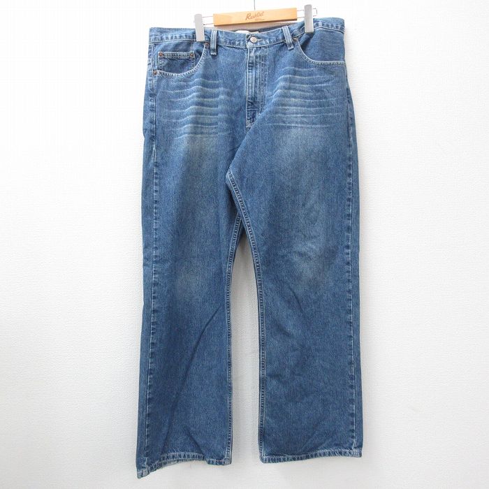 【中古】古着 エクスプレス ジーンズ メンズ ヒゲ コットン 紺 ネイビー デニム W38 中古 ボトムス ジーパン Gパン ロングパンツ | 春..