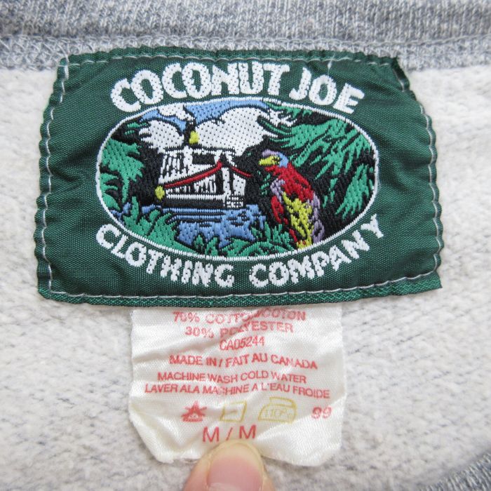 【中古】古着 長袖スウェット メンズ 90年代 90s 男性 オウム クルーネック 丸首 カナダ製 グレー 霜降り XLサイズ 中古 スエット トレーナー トップス | 春夏 春物 春服 秋冬 秋物 秋服 メンズファッション カジュアル おしゃれ ファッション