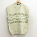【中古】古着 ニットベスト メンズ 90年代 90s Vネック 生成り Mサイズ 中古 トップス | 春夏 春物 春服 秋冬 秋物 秋服 メンズファッション カ...