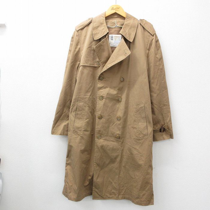 【中古】古着 ロンドンフォグ 長袖 トレンチコート メンズ 90年代 90s ロング丈 USA製 アメリカ製 茶 ブラウン 内側ブランケット Lサイズ 中古 アウター | 春夏 春物 春服 秋冬 秋物 秋服 カジュアル メンズファッション ファッション おしゃれ カジュアルジャケット 5OF