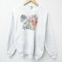 【中古】古着 リー Lee 長袖スウェット メンズ 00年代 00s 女性 クルーネック 丸首 薄グレー 霜降り XLサイズ 中古 スエット トレーナー トップ...