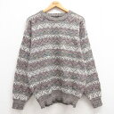 【中古】古着 長袖 セーター メンズ 90年代 90s クルーネック 丸首 薄紫系他 パープル Lサイズ 中古 ニット トップス | 春夏 春物 春服 秋冬 秋...