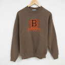 【中古】古着 リー Lee 長袖スウェット メンズ 00年代 00s ボーリンググリーンファルコンズ 刺繍 クルーネック 丸首 USA製 アメリカ製 茶 ブラウ...