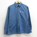 【中古】古着 長袖シャツ レディース 00年代 00s コミュニティ バンク コットン 紺 ネイビー デニム 中古 ブラウス トップス | 春夏 春物 春服 秋...