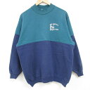 【中古】古着 ヘインズ Hanes 長袖スウェット メンズ 90年代 90s ERECTORS ツートンカラー バイカラー モックネック ハイネック USA製 ...