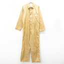 【中古】古着 長袖 ビンテージ ヴィンテージ ミリタリー ツナギ メンズ 70年代 70s 大きいサイズ ゆったり オーバーサイズ USA製 アメリカ製 ベージ...