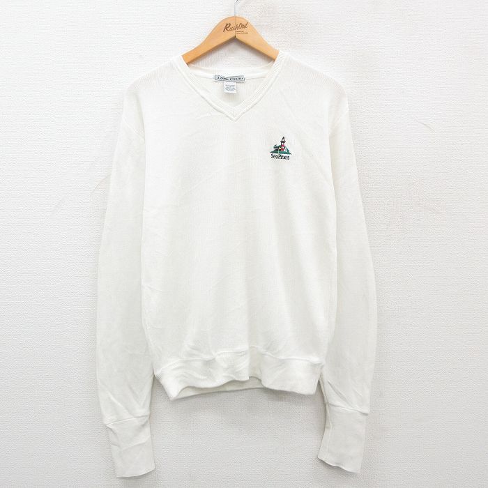 ����š۸��� IZOD Ĺµ �������� ��� 90ǯ�� 90s SeaPines ���åȥ� V�ͥå� �� �ۥ磻�� M������ ��� �˥å� �ȥåץ� | �ղ�...