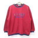 【中古】古着 リーバイス Levis 長袖スウェット レディース 00年代 00s ビッグロゴ 刺繍 大きいサイズ 2L LL ビッグシルエット ゆったり ビッ...