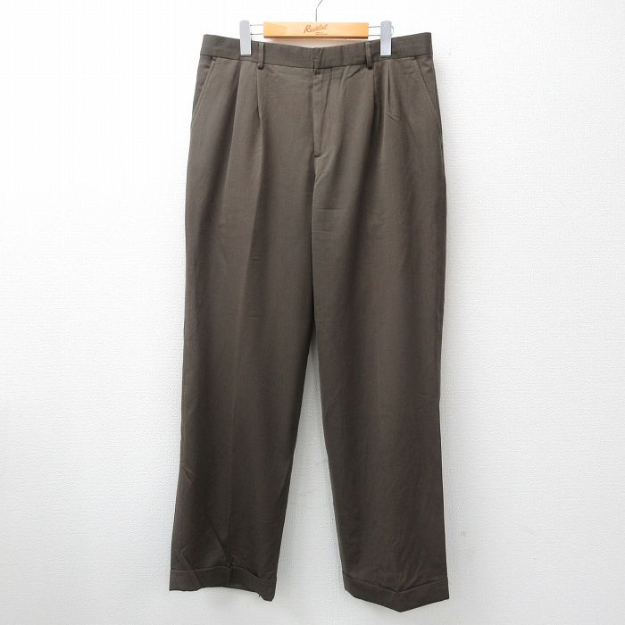 【中古】古着 エディーバウアー スラックスパンツ メンズ 茶系 ブラウン W35 中古 ボトムス ロング | 春夏 春物 春服 秋冬 秋物 秋服 長ズボン カジュアル メンズファッション ファッション おしゃれ