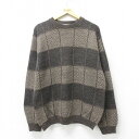 【中古】古着 長袖 セーター メンズ クルーネック 丸首 こげ茶 ブラウン XLサイズ 中古 ニット トップス | 春夏 春物 春服 秋冬 秋物 秋服 メンズフ...
