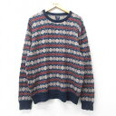 【中古】古着 ジェイクルー J.CREW 長袖 セーター メンズ フェアアイル クルーネック 丸首 紺他 ネイビー XLサイズ 中古 ニット トップス | 春夏 春物 春服 秋冬 秋物 秋服 メンズファッション カジュアル おしゃれ ファッション(4)