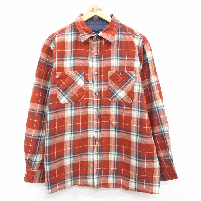 樂天商城 - 【中古】古着 長袖シャツ メンズ 00年代 00s ベージュ系他 カーキ チェック Lサイズ 中古 トップス | 春夏 春物 春服 秋冬 秋物 秋服 カジュアルシャツ メンズファッション 長袖シャツ おしゃれ カジュアル