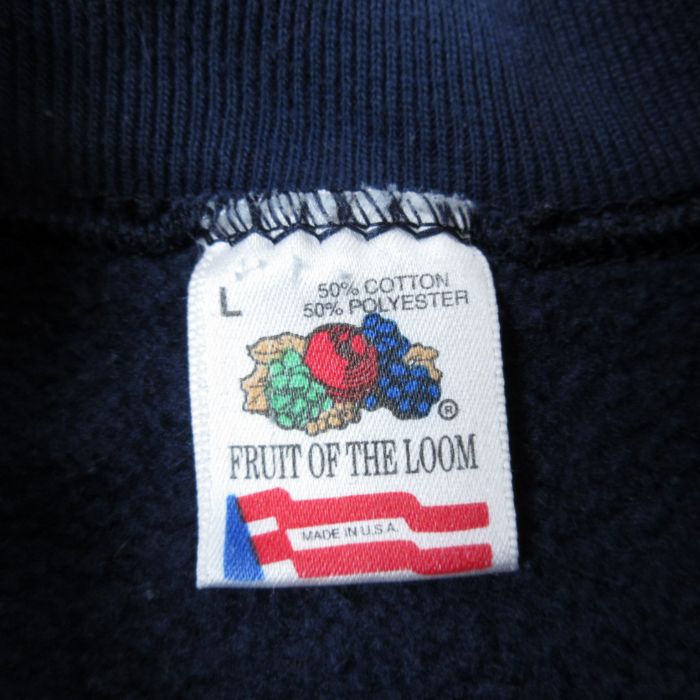 【中古】古着 フルーツオブザルーム 長袖スウェット メンズ 90年代 90s ドッカーズ 刺繍 ラグラン クルーネック 丸首 USA製 アメリカ製 紺 ネイビー 【spe】 Lサイズ 中古 スエット トレーナー トップス | 春夏 春物 春服 秋冬 秋物 秋服 メンズファッション カジュア 5OF