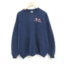 【中古】古着 長袖スウェット メンズ 00年代 00s 十字架 大きいサイズ 2L LL ビッグシルエット ゆったり ビッグサイズ オーバーサイズ クルーネック...
