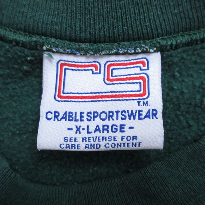 【中古】古着 長袖スウェット メンズ 00年代 00s アウトドア 鳥 刺繍 クルーネック 丸首 濃緑 グリーン Lサイズ 中古 スエット トレーナー トップス | 春夏 春物 春服 秋冬 秋物 秋服 メンズファッション カジュアル おしゃれ ファッション