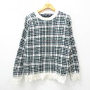 【中古】古着 長袖 セーター メンズ 90年代 90s クルーネック 丸首 USA製 アメリカ製 白他 ホワイト チェック Mサイズ 中古 ニット トップス |...