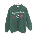 【中古】古着 長袖スウェット メンズ 90年代 90s フロリダ クルーネック 丸首 USA製 アメリカ製 緑 グリーン Mサイズ 中古 スエット トレーナー ...
