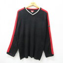 【中古】古着 ユニオンベイ 長袖 セーター メンズ 00年代 00s Vネック オーストラリア製 黒他 ブラック Lサイズ 中古 ニット トップス | 春夏 春...