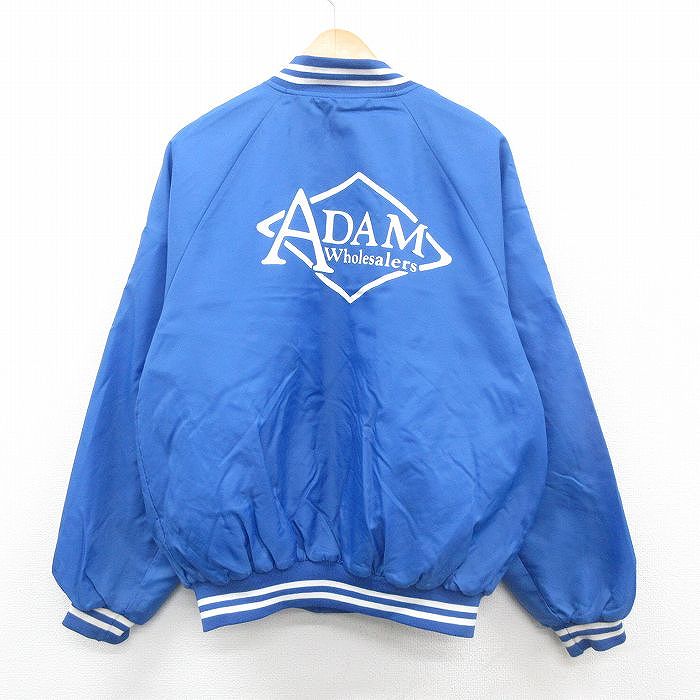 【中古】古着 長袖 ナイロンジャケット メンズ 80年代 80s ADAM ラグラン USA製 アメリカ製 青 ブルー 内側キルティング XLサイズ 中古 アウター ウインドブレーカー | 春夏 春物 春服 秋冬 秋物 秋服 カジュアル メンズファッション ファッション おしゃれ カジュアル