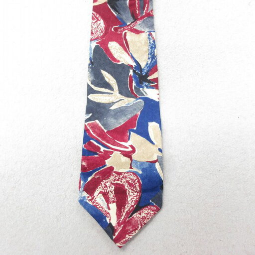 中古 ネクタイ 90年代 90s 花柄 シルク USA製 アメリカ製 エンジ他 中古 ネクタイ 90年代 90s 花柄 シルク USA製 アメリカ製 エンジ他