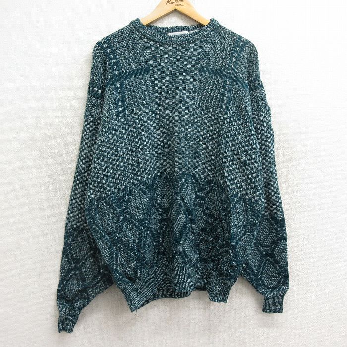 Crew Neck - 【中古】古着 90s マックレガー 長袖セーター メンズ グリーン 緑 XLサイズ ニット ヴィンテージ アメカジ ストリート カジュアル きれいめ ヴィンテージ レトロ オールド