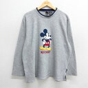 【中古】古着 長袖 フリース トップス レディース 90年代 90s ディズニー DISNEY ミッキー MICKEY MOUSE 大きいサイズ 2L LL ビ...