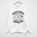 【中古】古着 ヘインズ Hanes 長袖スウェット メンズ 90年代 90s ハチ サッカーボール クルーネック 丸首 USA製 アメリカ製 白 ホワイト Lサ...